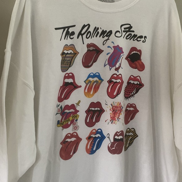 rolling stones oversized graphic crew neck sweatshirt - Picture 2 of 3